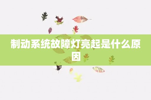 制动系统故障灯亮起是什么原因