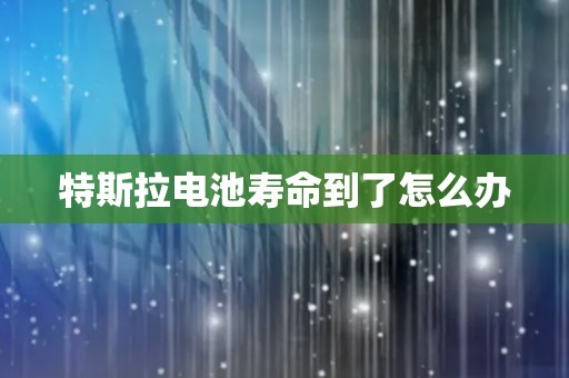 特斯拉电池寿命到了怎么办