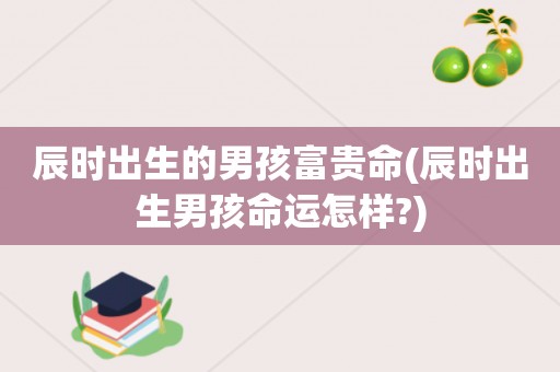 辰时出生的男孩富贵命(辰时出生男孩命运怎样?)