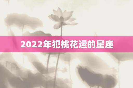 2022年犯桃花运的星座