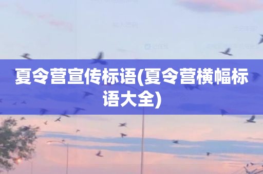 夏令营宣传标语(夏令营横幅标语大全)