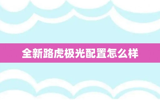 全新路虎极光配置怎么样