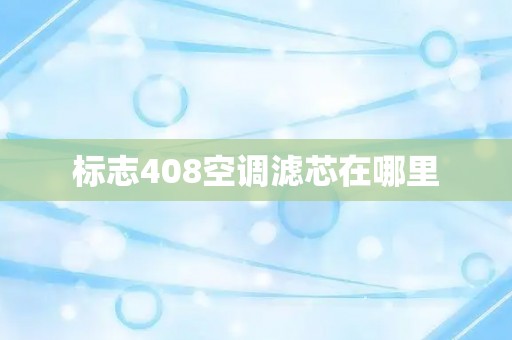 标志408空调滤芯在哪里