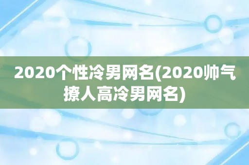 2020个性冷男网名(2020帅气撩人高冷男网名)