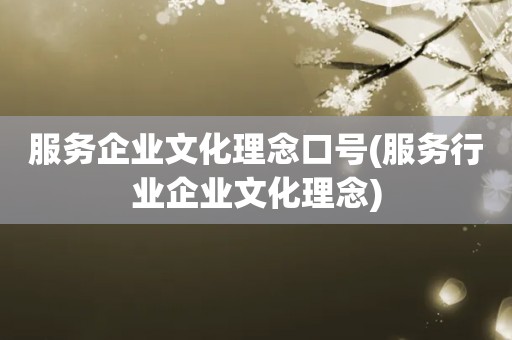 服务企业文化理念口号(服务行业企业文化理念)