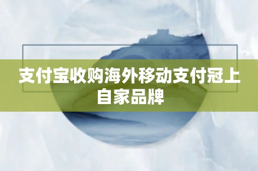 支付宝收购海外移动支付冠上自家品牌